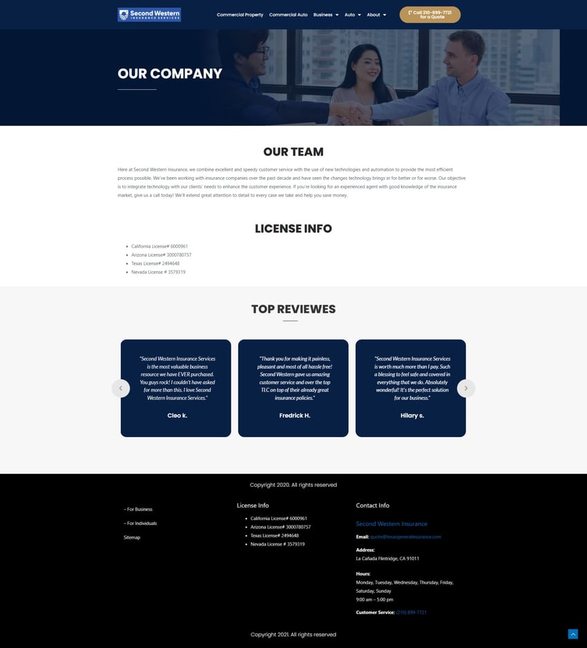 Insurance Agent Website Examples #2 - Texas General Insurance